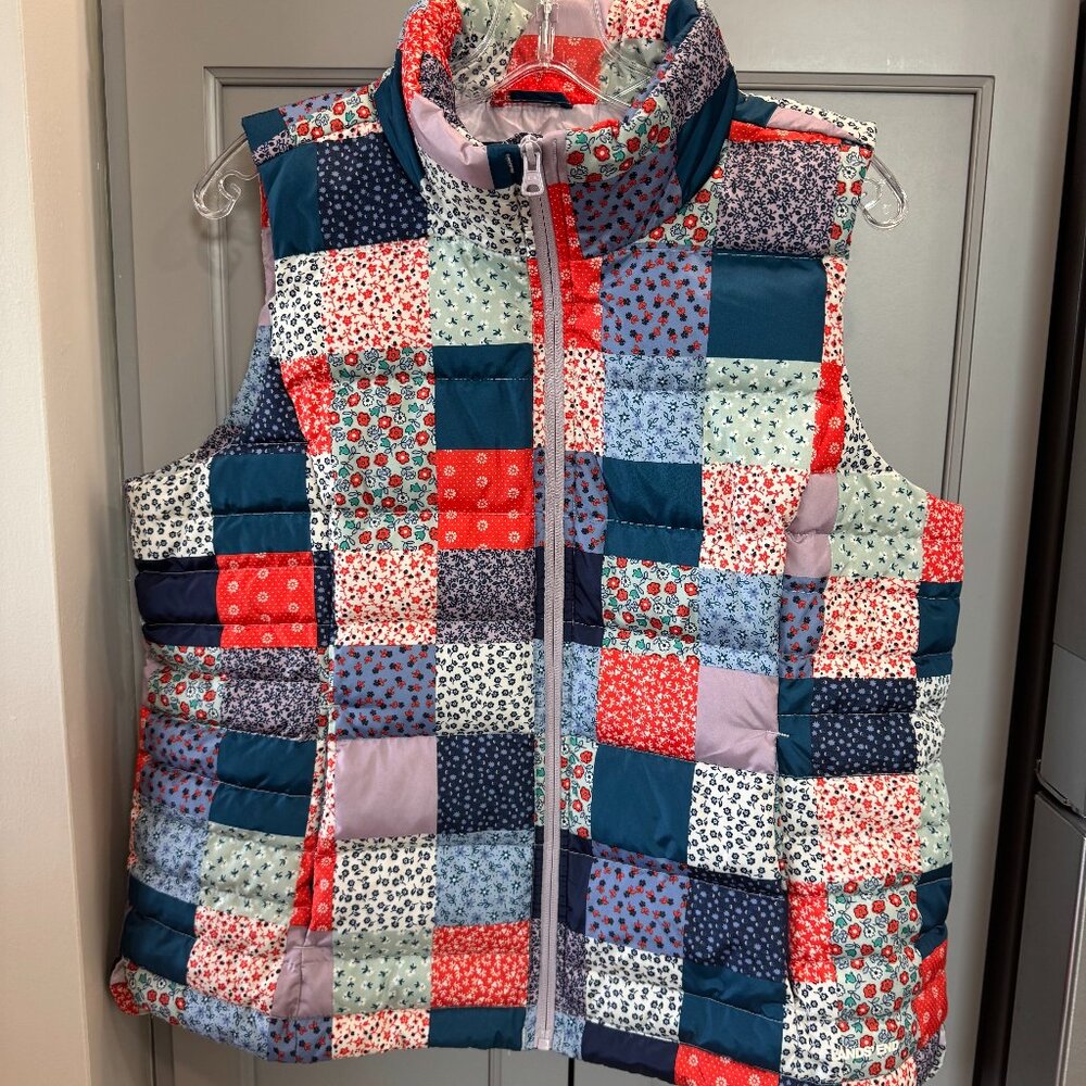 Lands' End Patchwork Vest, Size L
